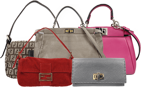 フェンディ FENDI FF金具 ビジネスバッグ ハンドバッグ レザー レッド