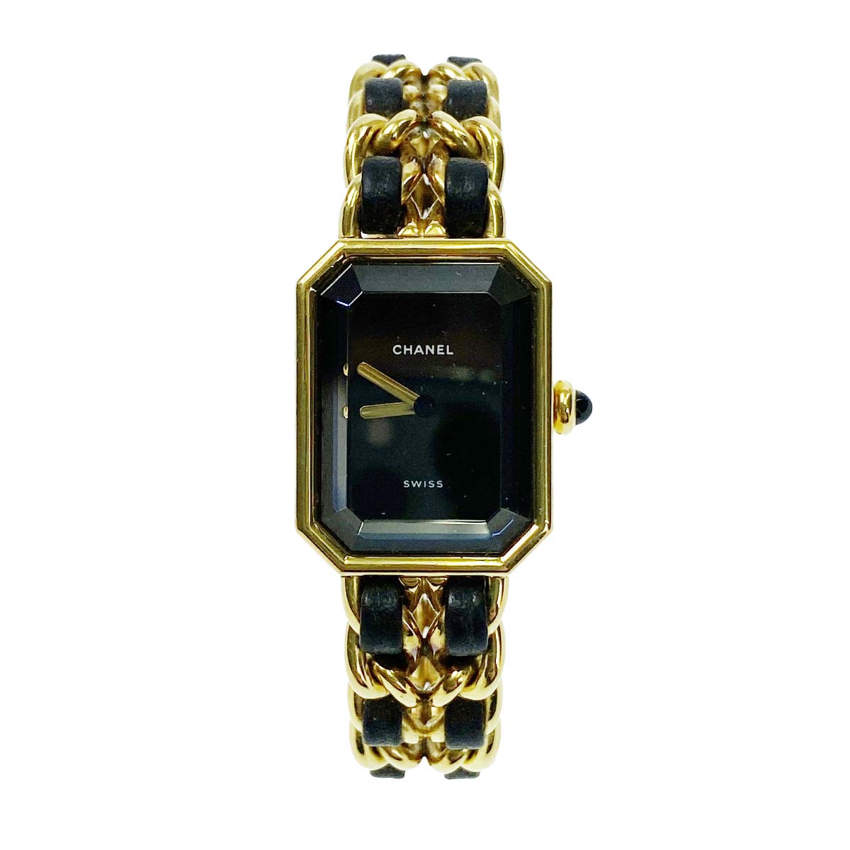 シャネル プルミエール S ゴールドメッキ ブラック H0001 腕時計