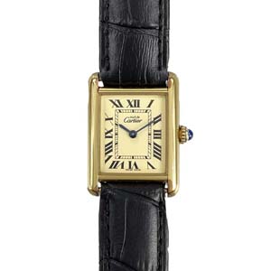 カルティエ マスト タンク シルバー レザー アイボリー W1017354 腕時計