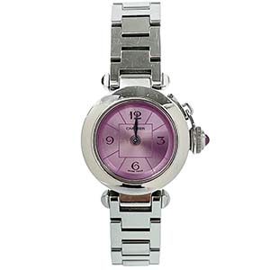 カルティエ ミスパシャ 1st アニバーサリー ステンレススチール シルバー ピンク W3140023 腕時計