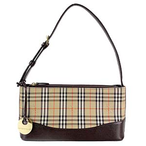 バーバリー ノバチェック キャンバス レザー ベージュ ブラウン ショルダーバッグ