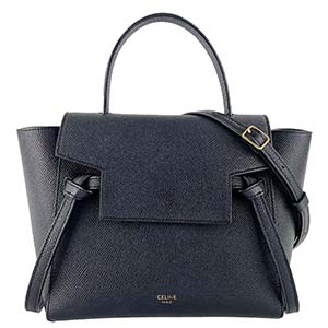 セリーヌ ベルトバッグ ナノ グレインドカーフスキン ブラック 2WAY ハンドバッグ