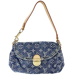 ルイ・ヴィトン モノグラム デニム ミニ プリ―ティ ブルー ショルダーバッグ