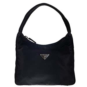 プラダ ナイロン キャンバス ブラック ハンドバッグ