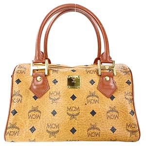 MCM ヴィトセス PVC レザー ブラウン ボストンバッグ