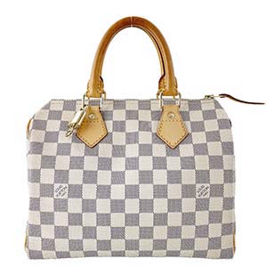 ルイ・ヴィトン ダミエ アズール スピーディ25 ホワイト ハンドバッグ