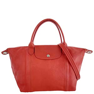 ロンシャン プリアージュ キュイール S レザー レッド 2WAY ハンドバッグ
