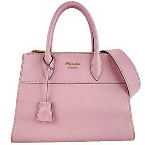 プラダ サフィアーノ レザー ピンク 2WAY ハンドバッグ