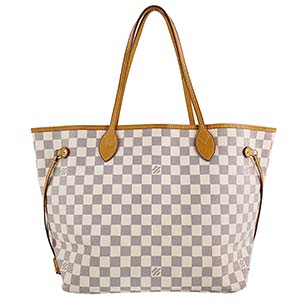 ルイ・ヴィトン ダミエ アズール ネヴァーフルMM ホワイト トートバッグ