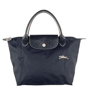 ロンシャン ル プリアージュクラブS ナイロン レザー ブラック トートバッグ
