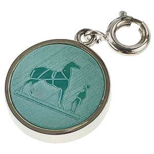 エルメス コロゾ メタル グリーン シルバー チャーム ペンダントトップ