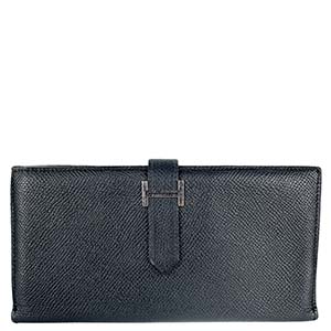 エルメス ベアン スフレ ヴォーエプソン ノワール 二つ折り 長財布