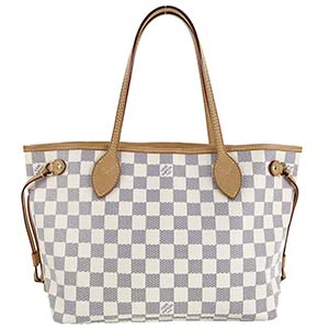 ルイ・ヴィトン ダミエ アズール ネヴァーフルPM ホワイト トートバッグ