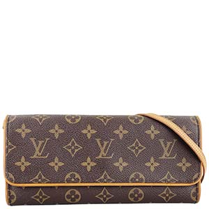 ルイ・ヴィトン モノグラム ポシェット ツインGM ブラウン ショルダーバッグ