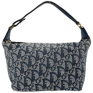 ディオール トロッター キャンバス レザー ネイビー ハンドバッグ