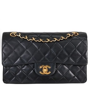 シャネル マトラッセ 23㎝ ラムスキン ブラック ショルダーバッグ