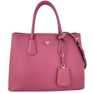 プラダ サフィアーノ ダブルバッグ レザー ぺオニア 2WAY ハンドバッグ