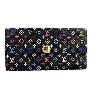ルイ・ヴィトン モノグラム マルチカラー ポルトフォイユ サラ ノワール 長財布