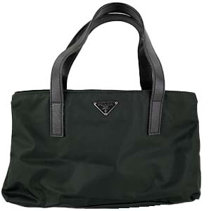 プラダ ナイロン レザー ブラック トートバッグ