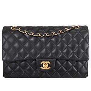 シャネル マトラッセ 25㎝ ラムスキン ブラック ショルダーバッグ