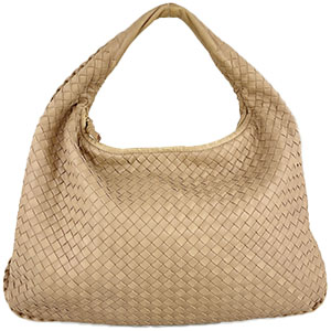 ボッテガ・ヴェネタ イントレチャート ホーボー ラムスキン ベージュ ショルダーバッグ