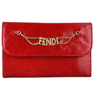 フェンディ レザー チャーム レッド 財布