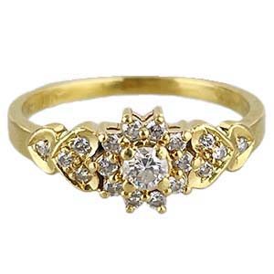 ジュエリー ダイヤモンド D0.11ct ゴールド K18 ゴールドカラー リング