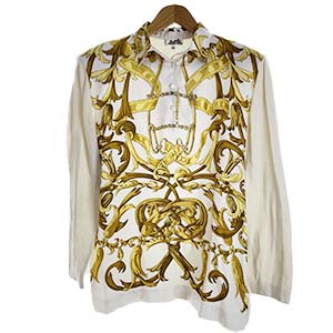 エルメス シルク カシミヤ ブレンド オフホワイト 長袖ニット