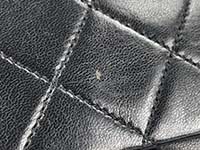 付着汚れ ミニマトラッセ 18㎝ ラムスキン ブラック ショルダーバッグ A01115
