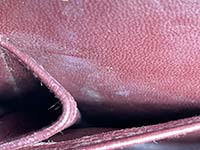 内側ポケットのカビ マトラッセ 25㎝ ラムスキン ブラック ショルダーバッグ A01112