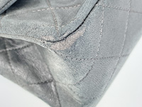 角の擦れ マトラッセ 25㎝ ラムスキン ブラック ショルダーバッグ A01112