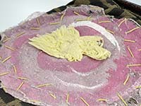 刺繍の汚れ マンマバゲット ズッカ 花柄刺繍 キャンバス レザー ブラウン ショルダーバッグ