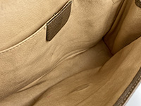 内装の粉ふき オールドシェリーライン PVC レザー ブラウン クラッチバッグ