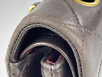 フチの剥げ マトラッセ 25㎝ ラムスキン ブラック ショルダーバッグ A01112