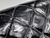 パテント素材のベタつき マトラッセ 25㎝ ダブルフェイス パテント レザー ブラック ハンドバッグ