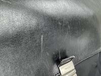 レザー表面のひっかき傷 ナイロン キャンバス レザー ブラック ビジネスバッグ