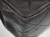 角の擦れ剥げ マトラッセ 25㎝ ラムスキン ブラック ショルダーバッグ A01112