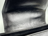 フラップ裏のシワ ガンチーニ レザー ブラック 2WAY ハンドバッグ