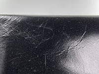 表面の傷 パテント レザー ブラック ハンドバッグ