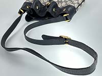 ショルダーの変形 オールドシェリーライン PVC レザー ブラック 巾着 ショルダーバッグ