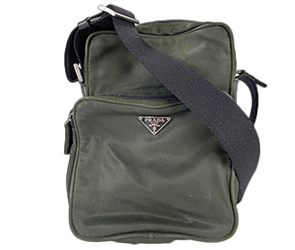 ナイロン キャンバス レザー グリーン ショルダーバッグ BT0169