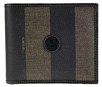 ぺカン PVC レザー グリーン ブラック 二つ折り 財布