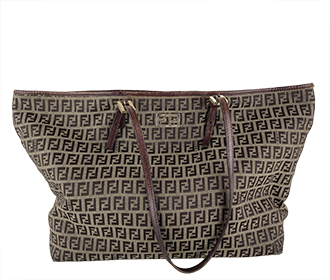 ズッキーノ キャンバス レザー ブラウン トートバッグ