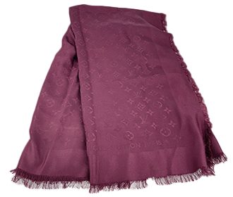 モノグラム シルク ウール ワインレッド ストール ショール M71359