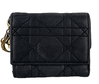 レディディオール ロータスウォレット カナージュ ラムスキン ブラック 財布  S0181ONMJ