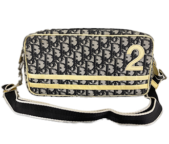 Christian Dior ショルダー バッグ トロッター PVC 金具 2 トロッター No.2 PVC パテント ネイビー ホワイト ショルダーバッグ