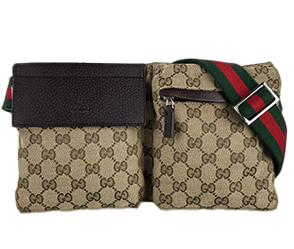 オールドグッチ シェリーライン GGキャンバス レザー ベージュ ブラウン ウエストバッグ