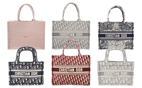 Christian Dior クリスチャンディオール キャンバス ブックトート ミディアム トートバッグ M1296ZREY ネイビー by